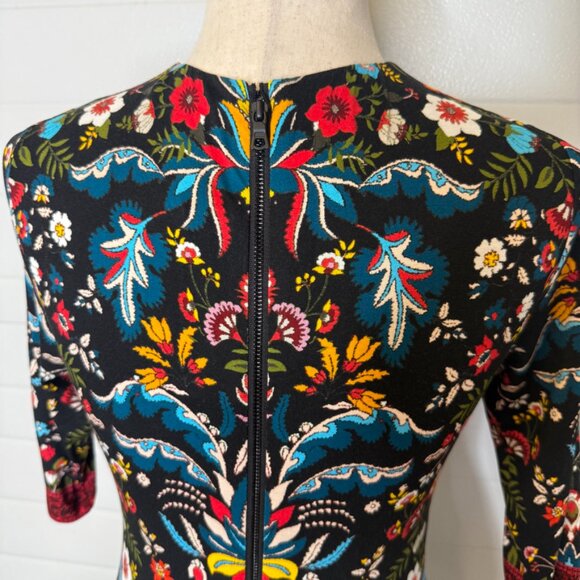 Alice + Olivia Santa Monica Delora Floral Crewneck Midi Dress - Size 6 - Picture 5 of 10